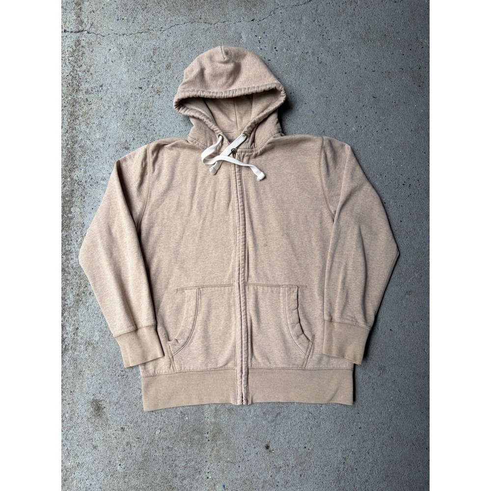 Roebuck & Co Mens Tan Heathered Full Zip Hoodie Sweatshirt Size Medium